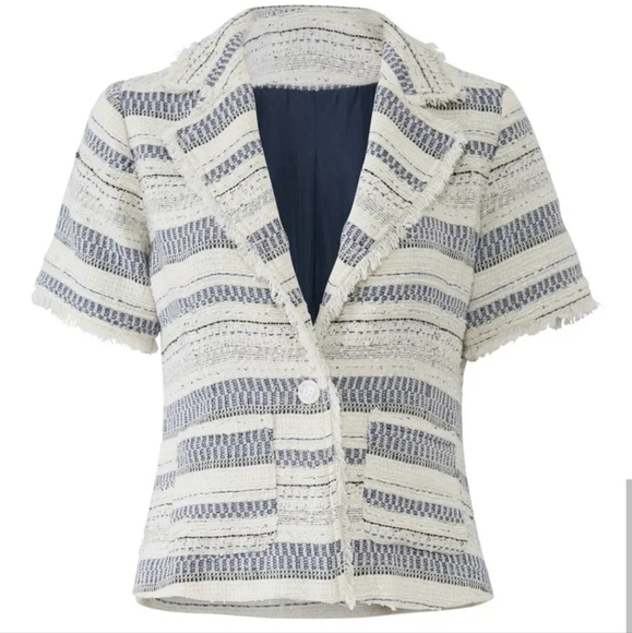 Greylin Lorie Striped Crop Blazer Women's Size Small - Picture 1 of 13